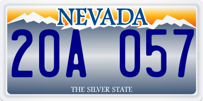 NV license plate 20A057