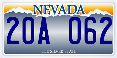 NV license plate 20A062