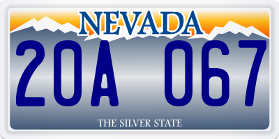NV license plate 20A067