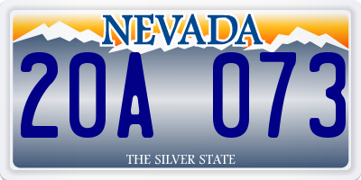 NV license plate 20A073