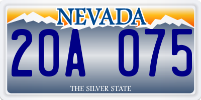 NV license plate 20A075