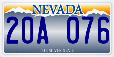 NV license plate 20A076
