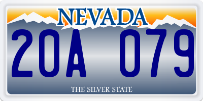 NV license plate 20A079