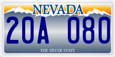 NV license plate 20A080