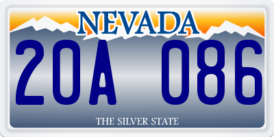 NV license plate 20A086