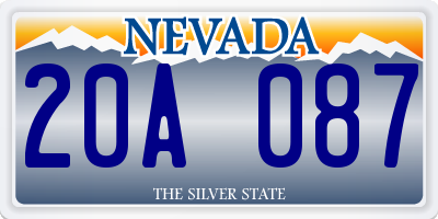 NV license plate 20A087