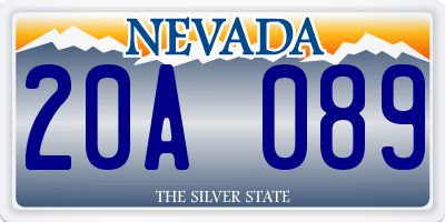 NV license plate 20A089