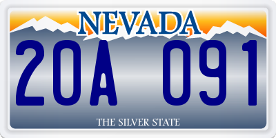 NV license plate 20A091