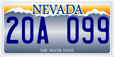 NV license plate 20A099