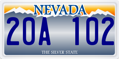 NV license plate 20A102