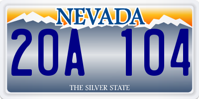 NV license plate 20A104