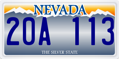 NV license plate 20A113