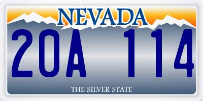 NV license plate 20A114