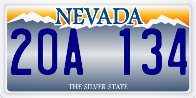 NV license plate 20A134