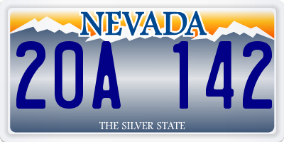 NV license plate 20A142