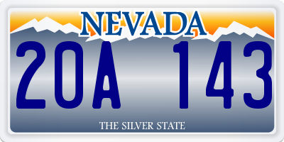 NV license plate 20A143