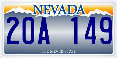 NV license plate 20A149