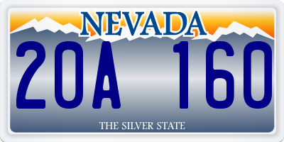 NV license plate 20A160