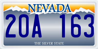 NV license plate 20A163