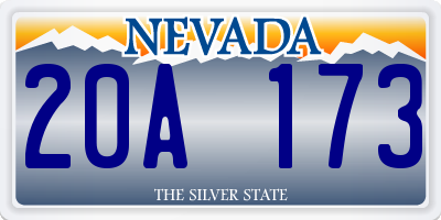 NV license plate 20A173