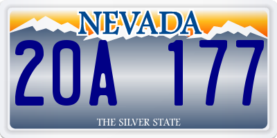 NV license plate 20A177