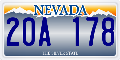NV license plate 20A178
