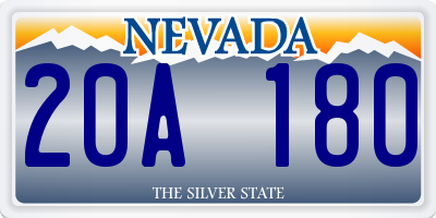 NV license plate 20A180
