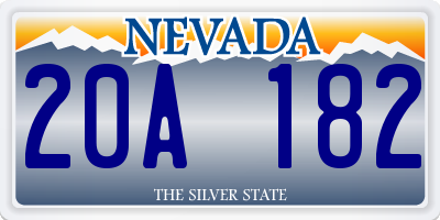 NV license plate 20A182
