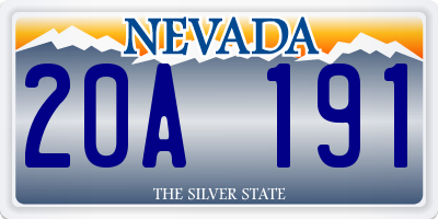 NV license plate 20A191