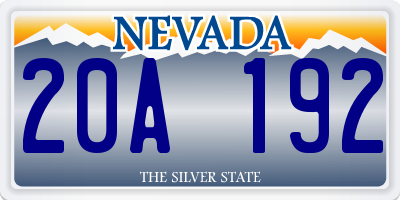 NV license plate 20A192