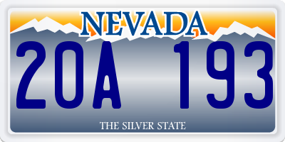 NV license plate 20A193