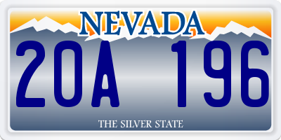 NV license plate 20A196