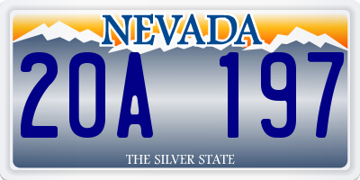 NV license plate 20A197