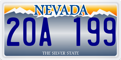 NV license plate 20A199