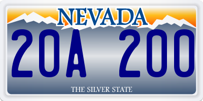 NV license plate 20A200