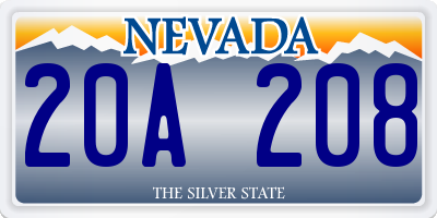 NV license plate 20A208