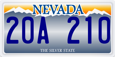 NV license plate 20A210