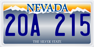 NV license plate 20A215