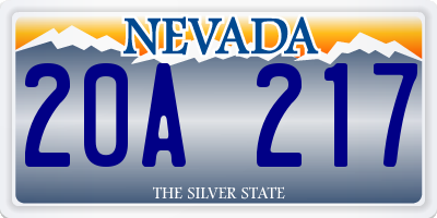 NV license plate 20A217