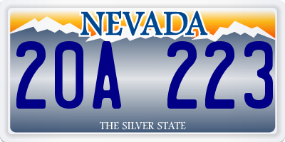 NV license plate 20A223