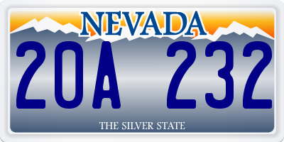 NV license plate 20A232