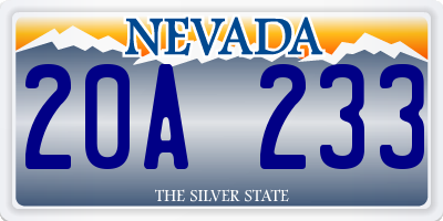 NV license plate 20A233