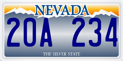 NV license plate 20A234