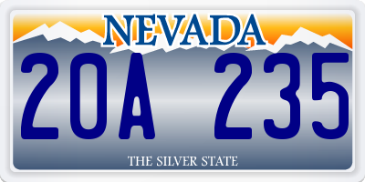 NV license plate 20A235
