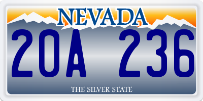 NV license plate 20A236