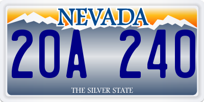 NV license plate 20A240