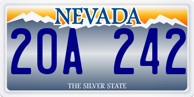 NV license plate 20A242