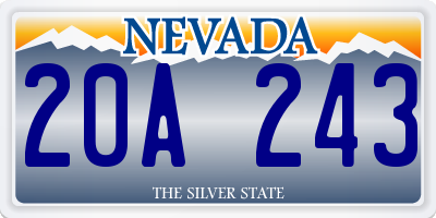 NV license plate 20A243