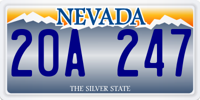 NV license plate 20A247