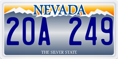 NV license plate 20A249